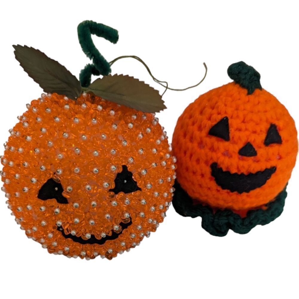 Vintage handmade‎ Halloween Jack o lantern decorations 🎃🖤🧡